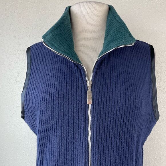 Lavon Sleeveless Full Zip Sweater Vest Size L EUC - Picture 2 of 7